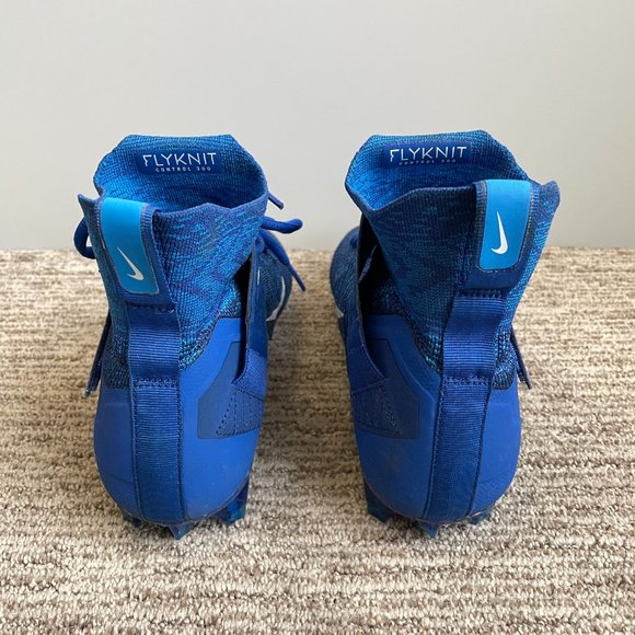 Men's 9.5 Nike Alpha Menace Elite 2 Flyknit Mid Football Cleats Blue - Picture 5 of 6